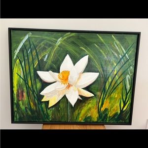 Lotus Flower Hand Painted On Canvas
